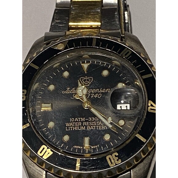 Jules Jurgensen Watch Sea Diver 7371 Two Tone Screw-Down Crown Water Resistant - Picture 9 of 12